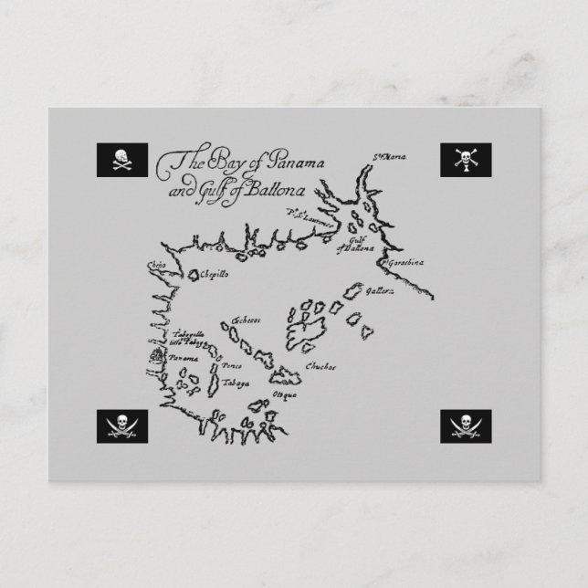Pirate Treasure Map Postcard (Front)