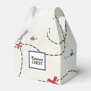 Pirate Treasure Map Ship Whale Personalized Party Favor Box