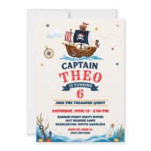 Pirate Treasure Quest Nautical Kids Birthday Party