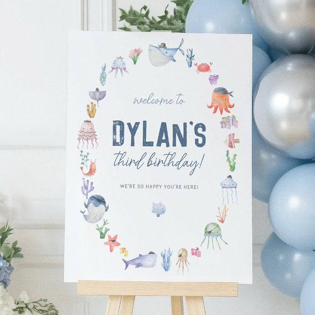 Pirate Under The Sea Birthday Party Welcome Sign (Creator Uploaded)