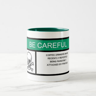 Pirate Warning Two-Tone Coffee Mug