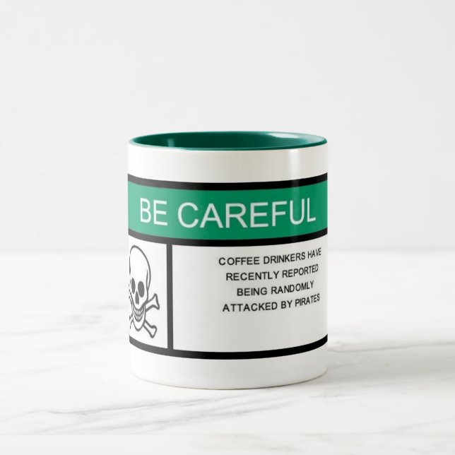 Pirate Warning Two-Tone Coffee Mug (Center)