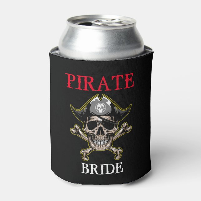 Pirate Wedding Adventure Can Cooler (Can Front)