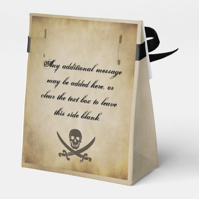 Pirate Wedding Favour Tent Box (Back Side)