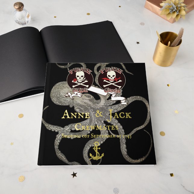 Pirate Wedding Guest Book (Front Open)