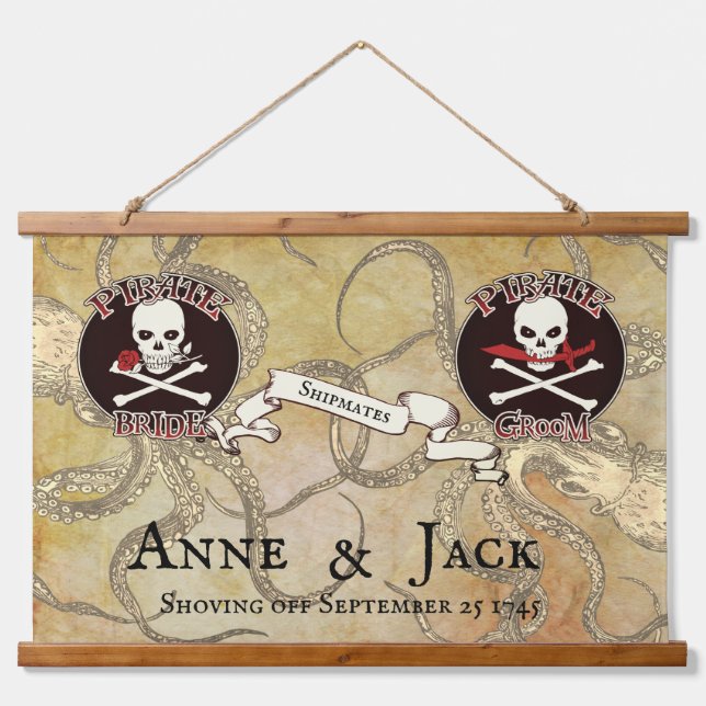 Pirate Wedding Hanging Tapestry (Front)