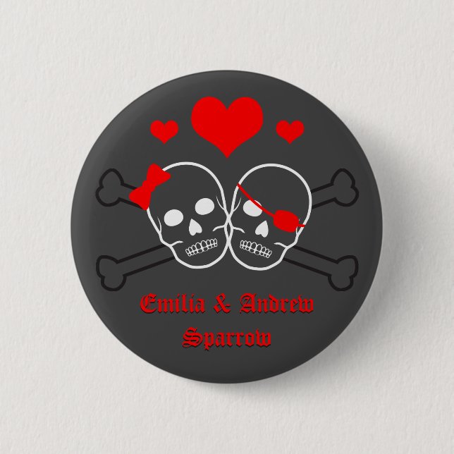 pirate wedding pinback button (Front)