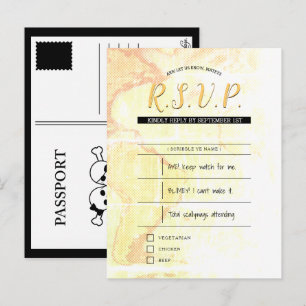 pirate wedding rsvp inserts invitation postcard