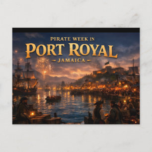Pirate week in port royal postcard