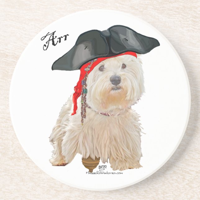 Pirate Westie Coaster (Front)