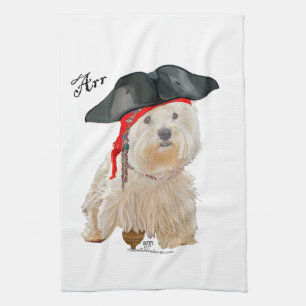 Pirate Westie Kitchen Towel