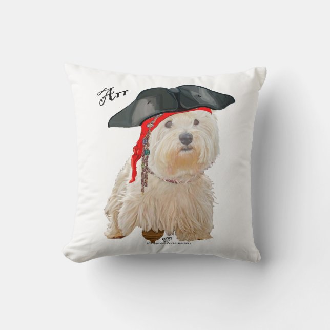 Pirate Westie Throw Pillow (Front)