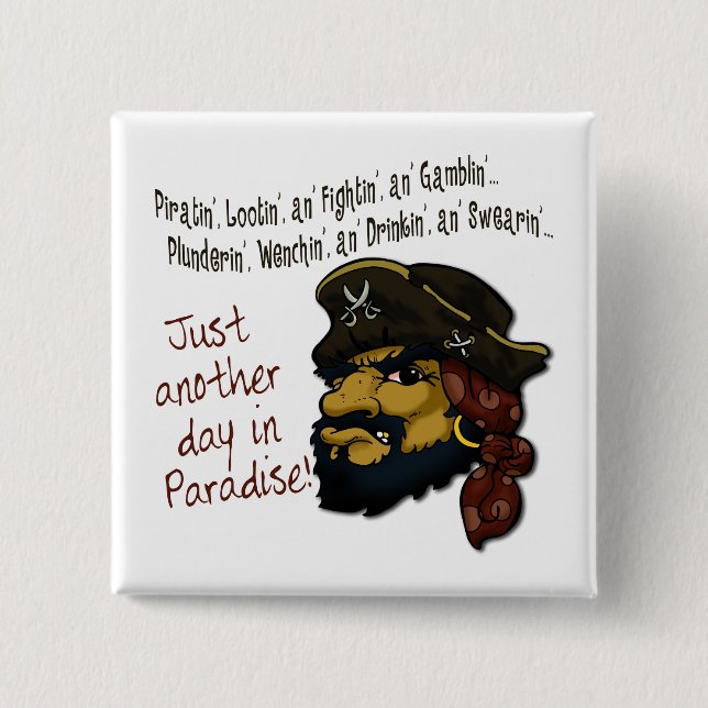 Pirates! 2 Inch Square Button (Front)