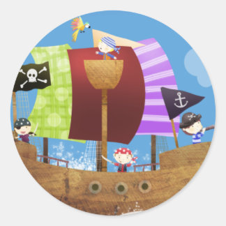 pirates ahoy gifts classic round sticker