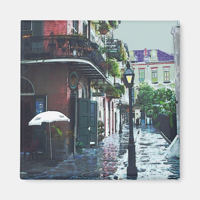 Pirates Alley In The Rain Magnet (Front)