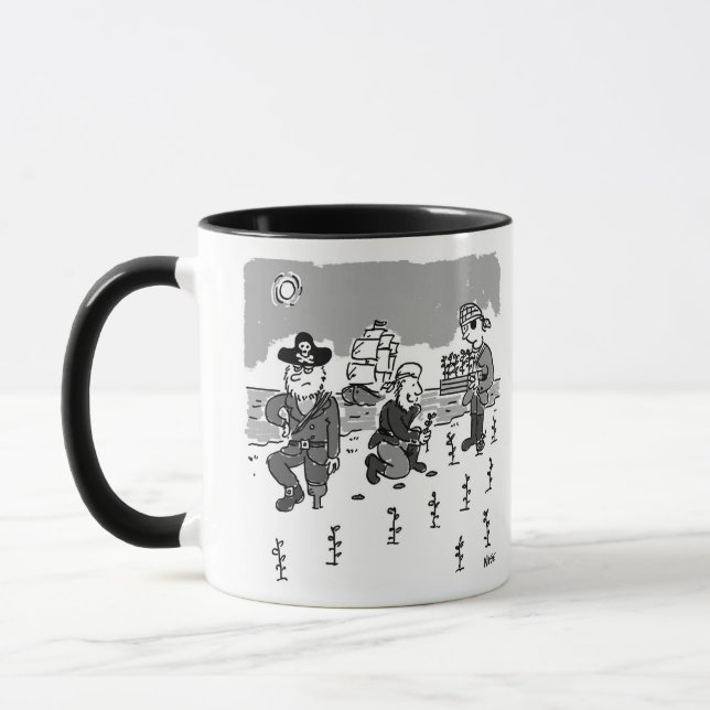 Pirates are Gardening Using a Wooden Leg to Drill Mug (Left)