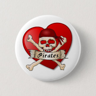 Pirates at heart badge 2 inch round button