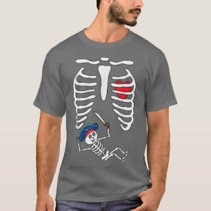 Pirates Baby Skeleton Halloween Pregnancy XRay Ri T-Shirt