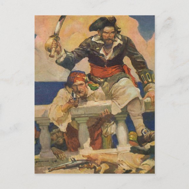 Pirates Boarding Ship Postcard (Front)