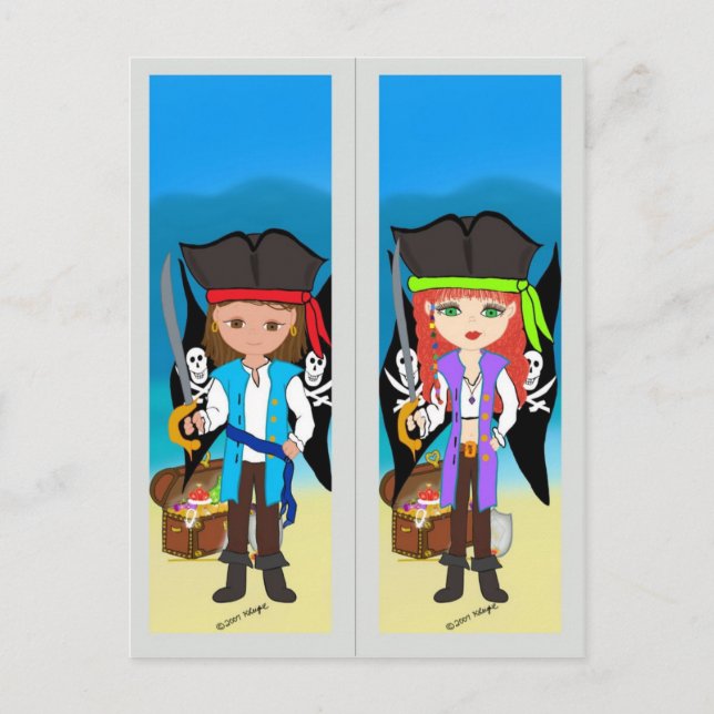 Pirates Bookmark on Postcard (Front)