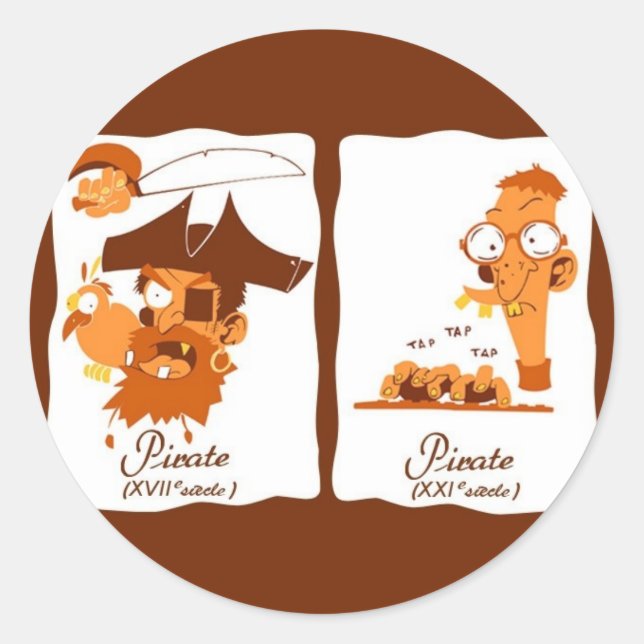 Pirates Classic Round Sticker (Front)