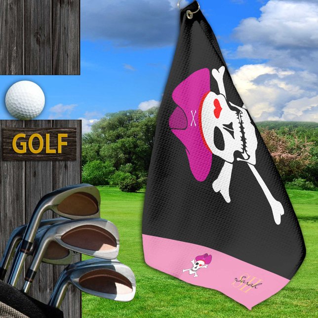 Pirates flag & Captain Grace monogrammed Golf  Towel (Creator Uploaded)