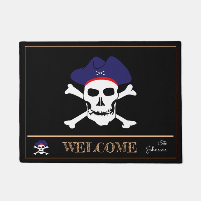 Pirates Flag & Captain Jack, house mats /Welcome (Front)