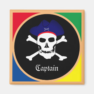 Pirates Flag & Skull in Hat, party Games /sports Magnet