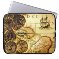 Pirates Gold Treasure Map Laptop Sleeve