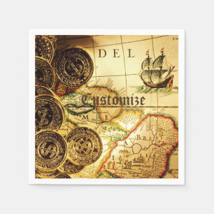 Pirates Gold Treasure Map Napkins