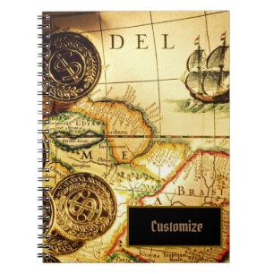 Pirates Gold Treasure Map Notebook