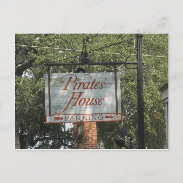 Pirates' House Restaurant Sign Savannah Georgia Postcard (Front)