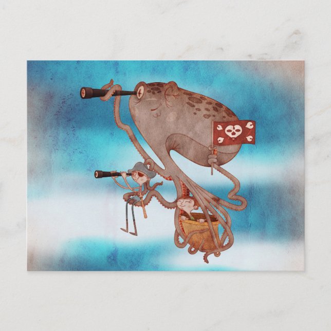 Pirates. Imagination and fantasy, cute and lovely. Postcard (Front)