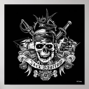 Pirates of the Caribbean 5 Jack Sparrow Skull Poster