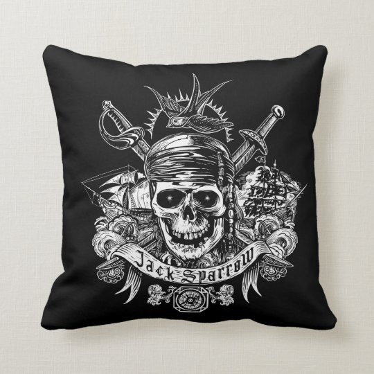 Pirates of the Caribbean 5 | Jack Sparrow Skull Throw Pillow | Zazzle.ca