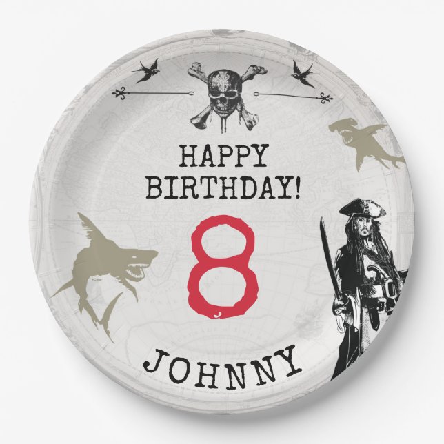 Pirates of the Caribbean | Birthday Paper Plate (Front)