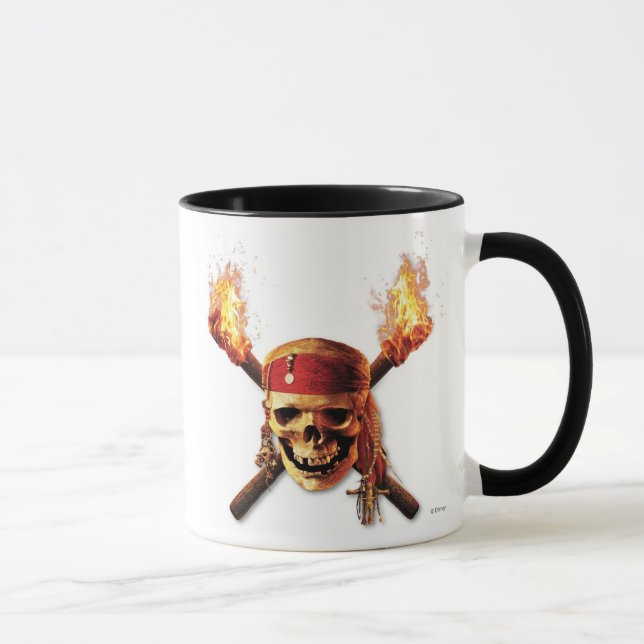 Pirates of the Caribbean Skull torches Logo Disney Mug (Right)