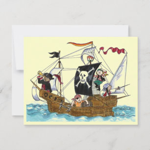 PIRATES PARTI THÈME NAVIRE SAILS JR INVITATION