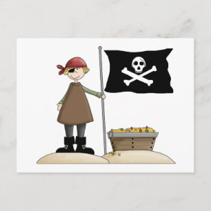 Pirates · Pirate, Flag & Treasure Postcard