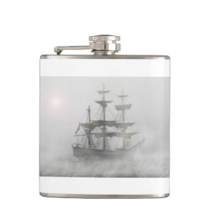 pirates ship hip flask