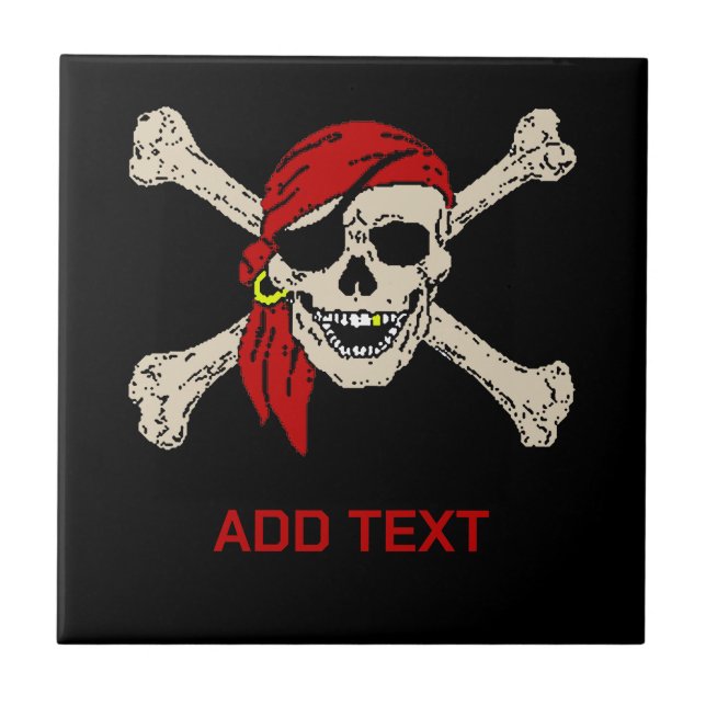 Pirates Skull personalize add text,Tile Tile (Front)