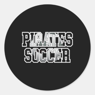 Pirates Soccer Byll School Spirit Game Day Soccer Classic Round Sticker