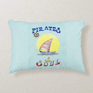 Pirates Soul Sailboat Nautical Sailing Accent Pillow