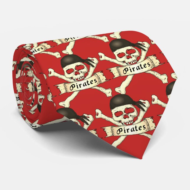 Pirates Team Mascot Football Baseball Cravate spor (Roulé)