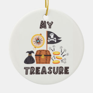 Pirate's Treasure Chest Ceramic Ornament