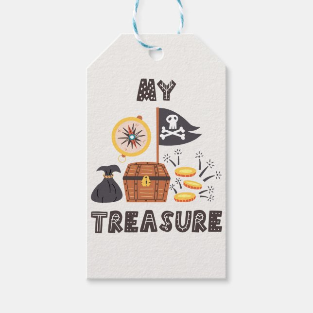 Pirate's Treasure Chest Gift Tags (Front)