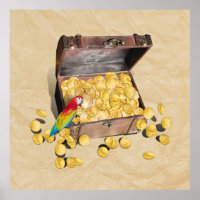Pirate's Treasure Chest on Crinkle Paper