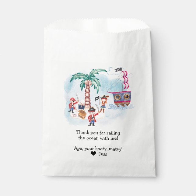 Pirates Treasure Hunt Map Kids Boy Birthday  Favour Bag (Front)