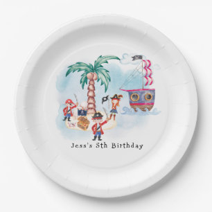 Pirates Treasure Hunt Map Kids Boy Birthday Paper Plate