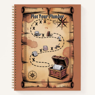 Pirate's Treasure Map Adventure Themed To-Do Lis Notebook